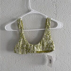 Dippin' Daisy's green and white Sunny Bralette Bikini Top